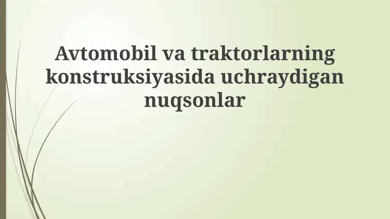 Umumiy nuqsonlar va ularning sabablari