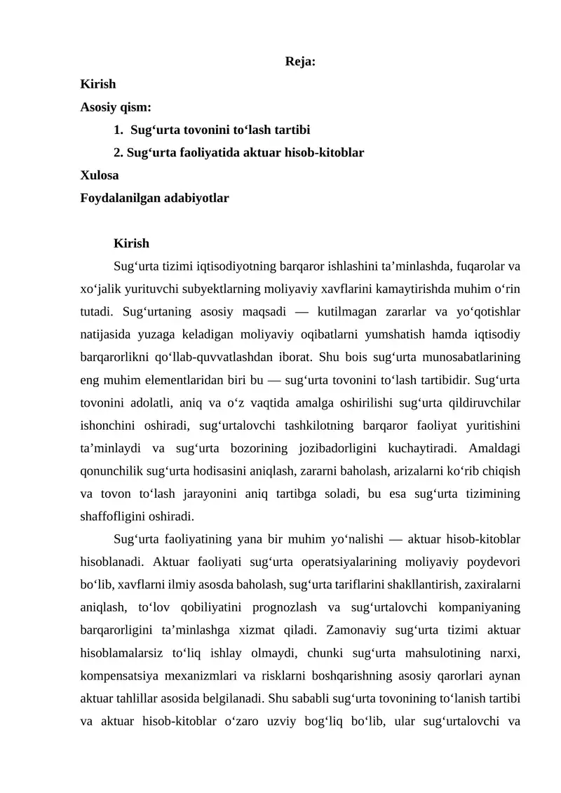 Sug‘urta tizimi