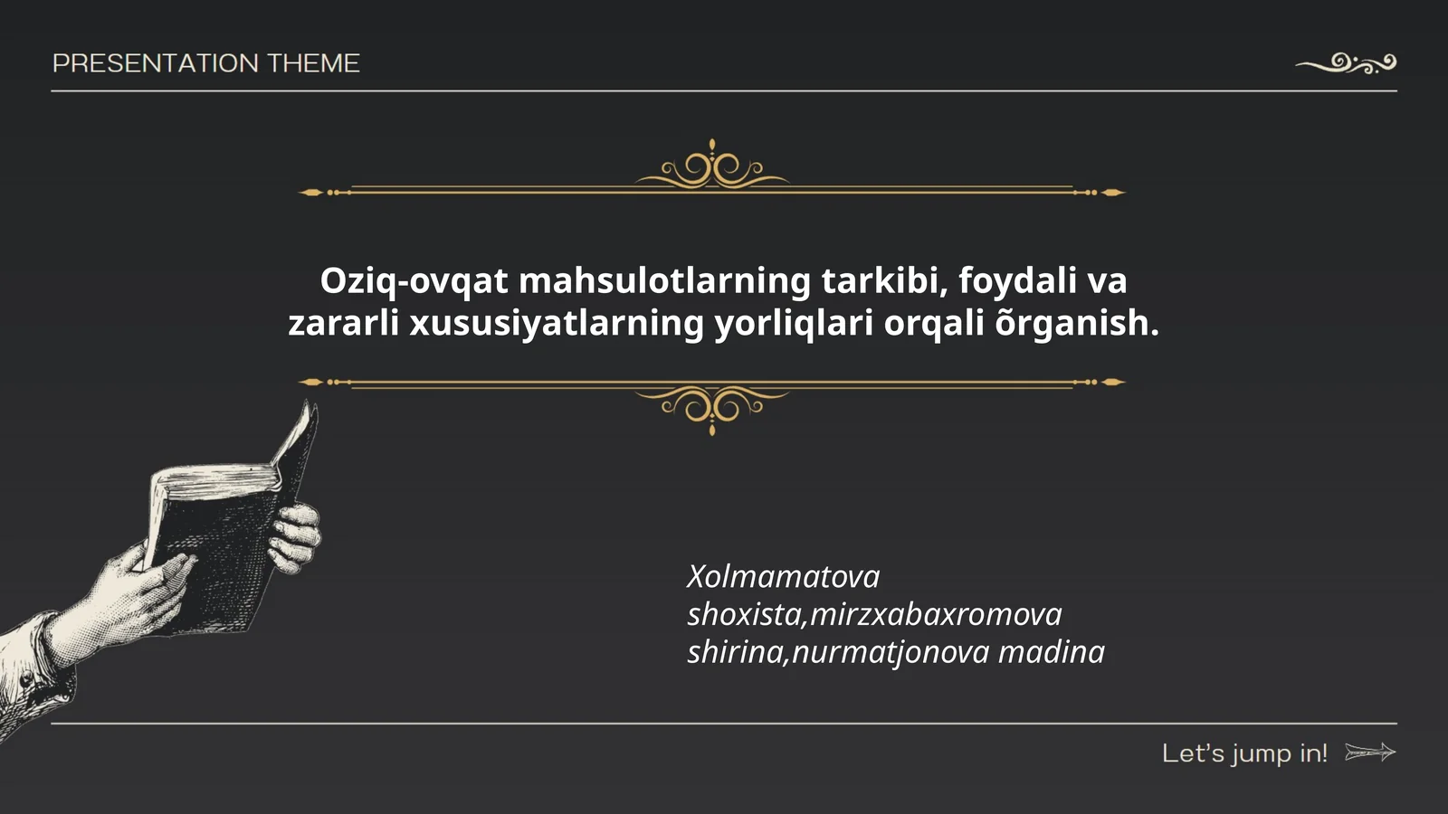 Oziq-ovqat mahsulotlarning tarkibi