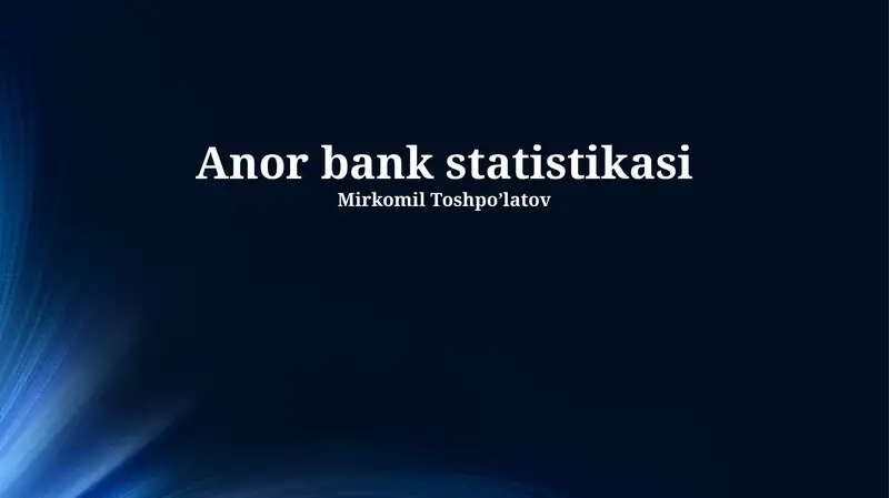 Anor bank statistikasi