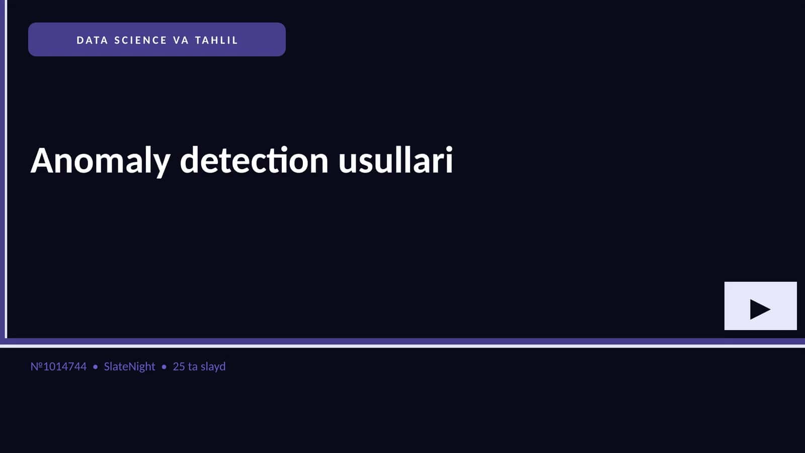 Anomaly detection usullari