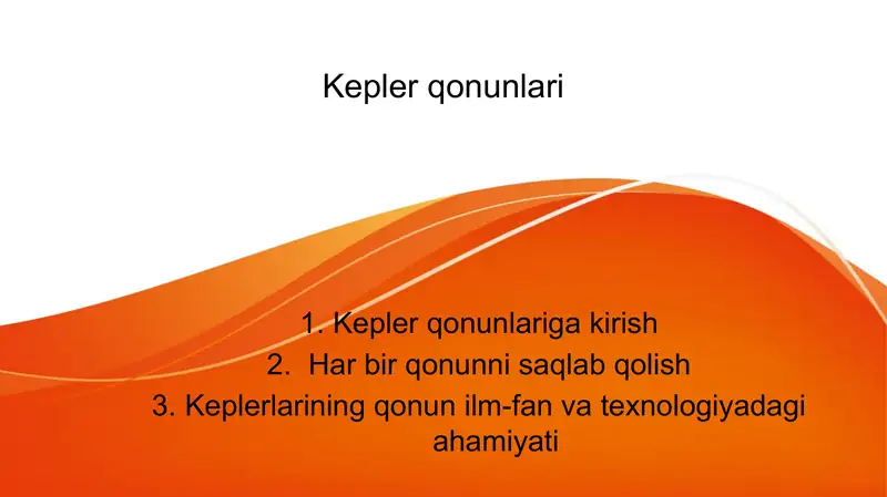 Kepler qonunlari