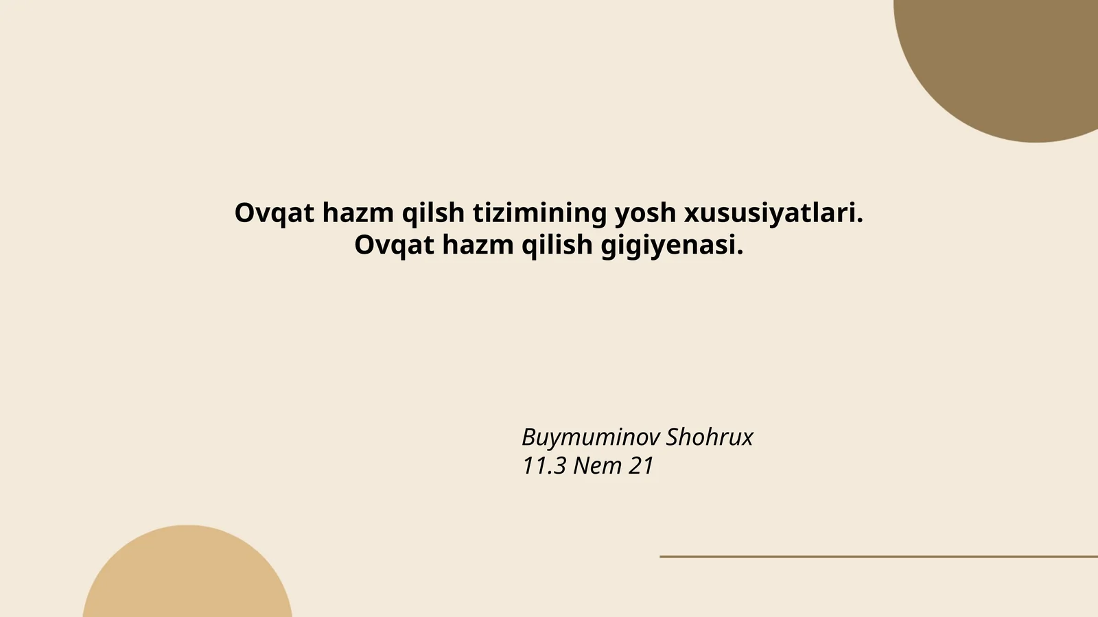 Ovqat hazm qilish tizimi