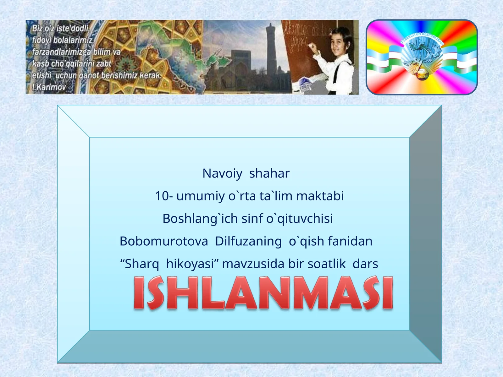 Sharq hikoyasi darsi