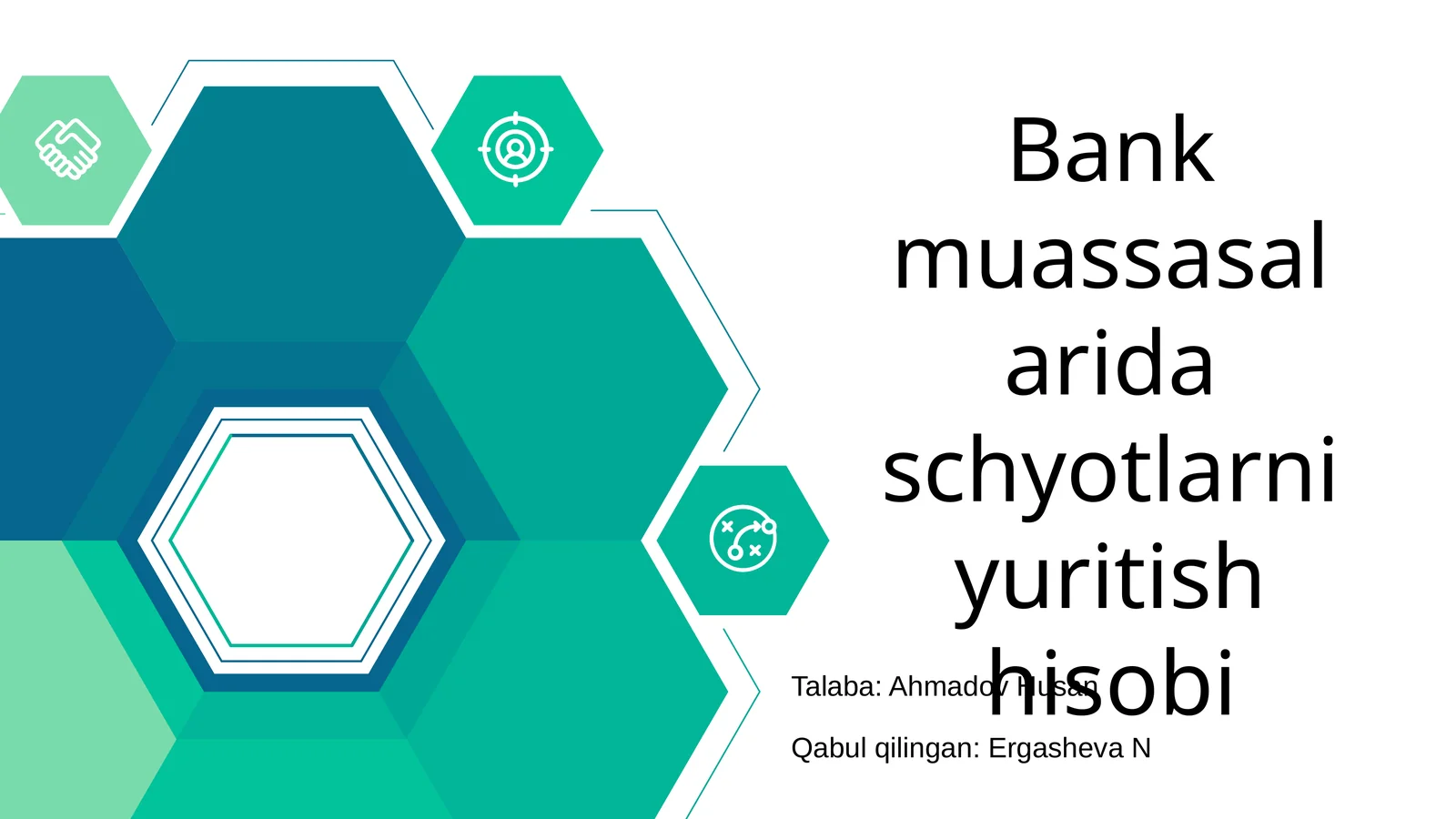 Bank muassasalarida schyotlarni yuritish hisobi