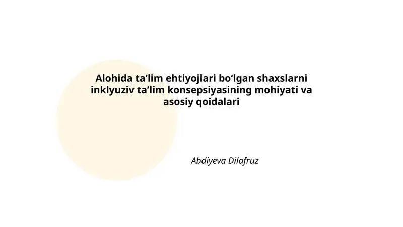 Inklyuziv taʼlim konsepsiyasi