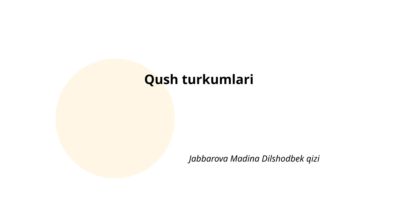 Qush turkumlari