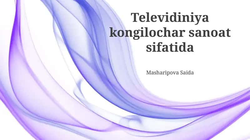 Televidiniya kongilochar sanoat sifatida