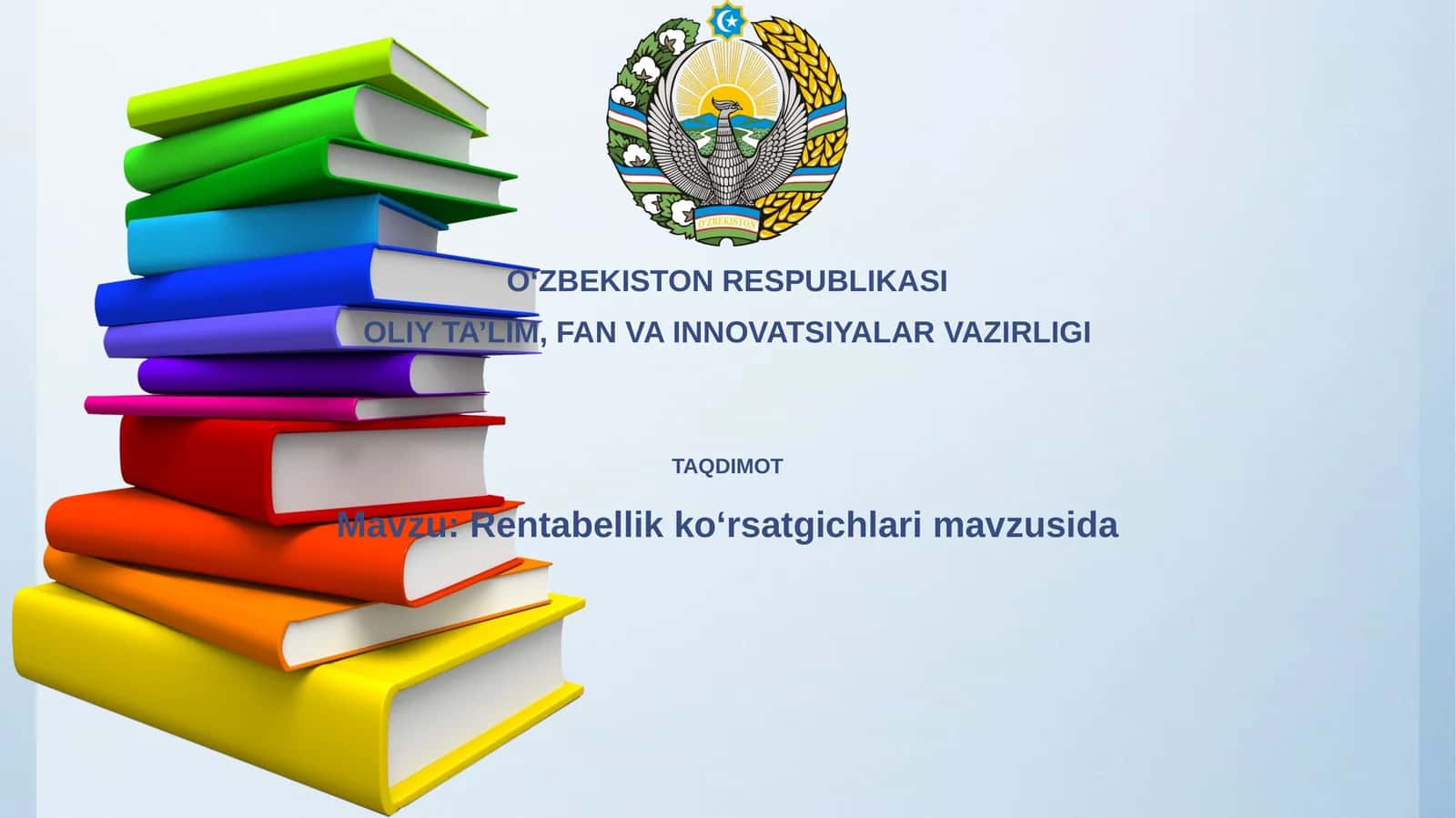 Rentabellik ko'rsatgichlari mavzusida