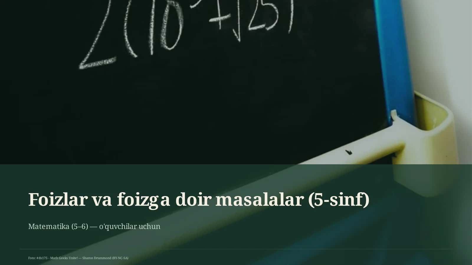 Foizlar va foizga doir masalalar (5-sinf)
