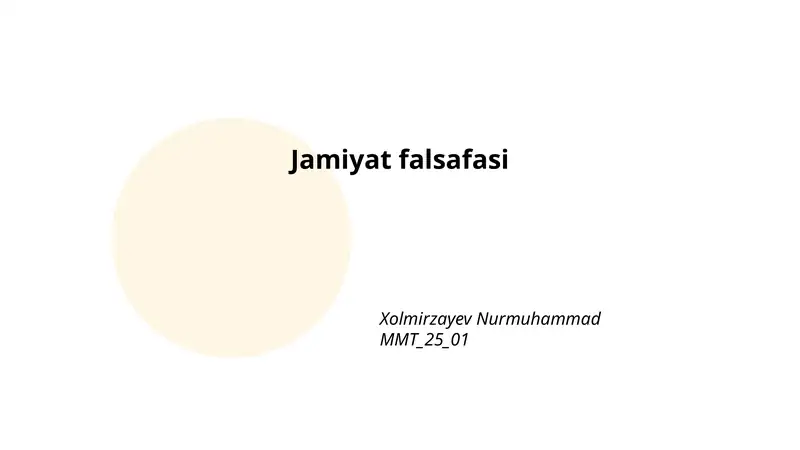 Jamiyat falsafasi