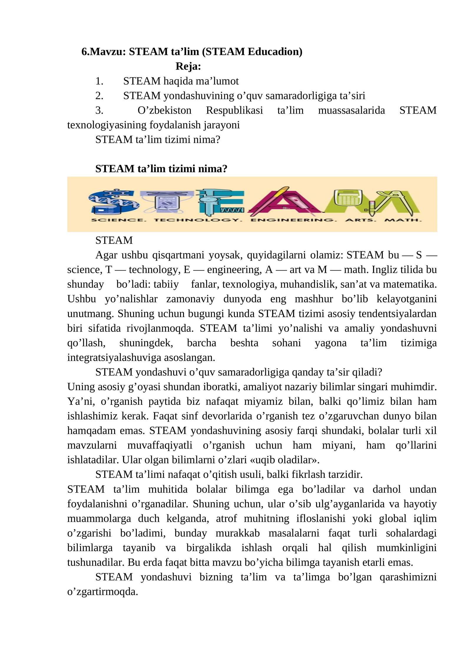 STEAM ta’lim (STEAM Educadion)