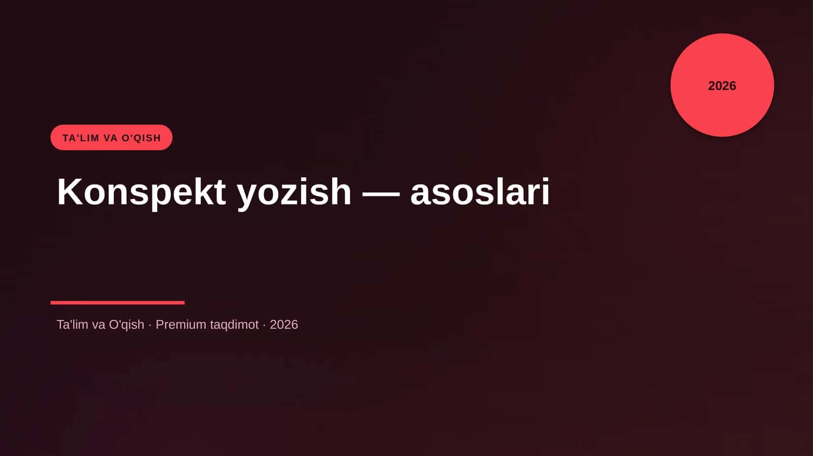 Konspekt yozish — asoslari