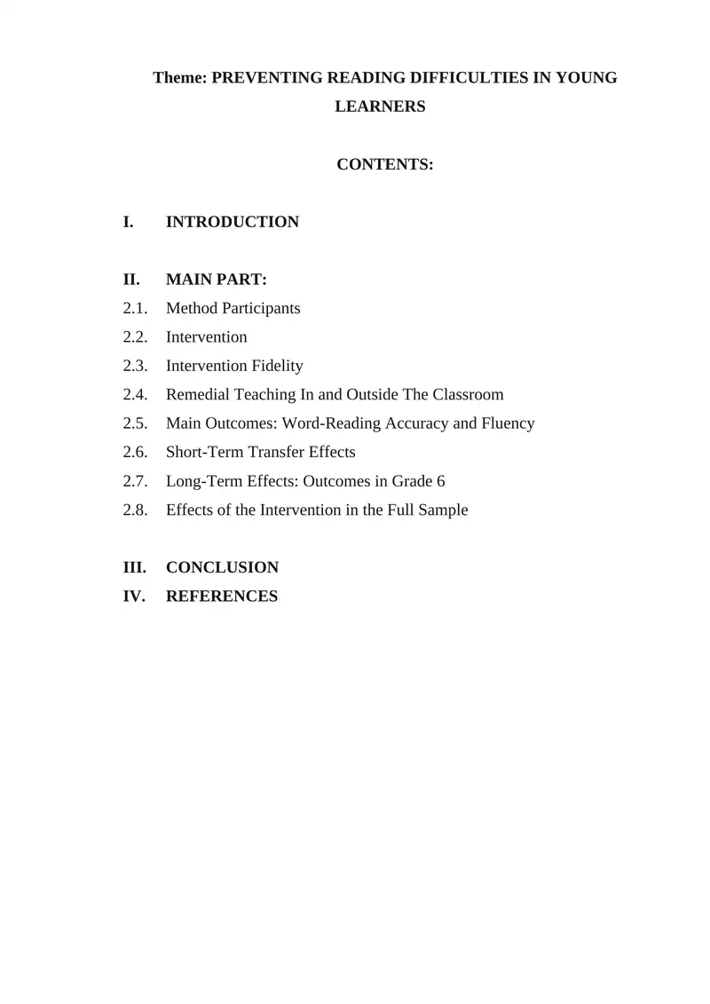 PREVENTING READING DIFFICULTIES IN YOUNG LEARNERS