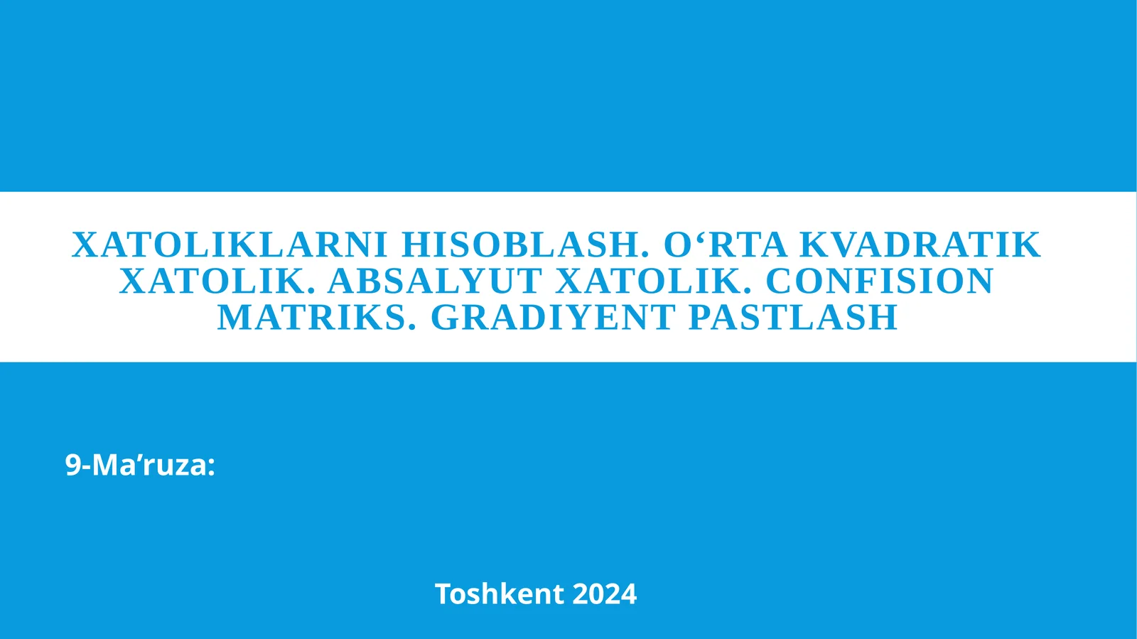 Xatoliklarni hisoblash