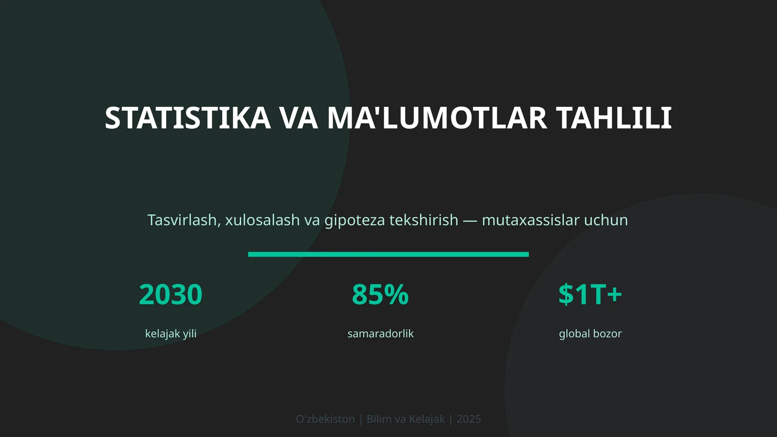 Statistika va ma'lumotlar tahlili
