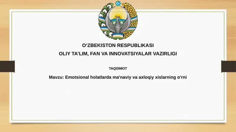 Emotsional holatlarda ma'naviy va axloqiy sifatlarning o'rni