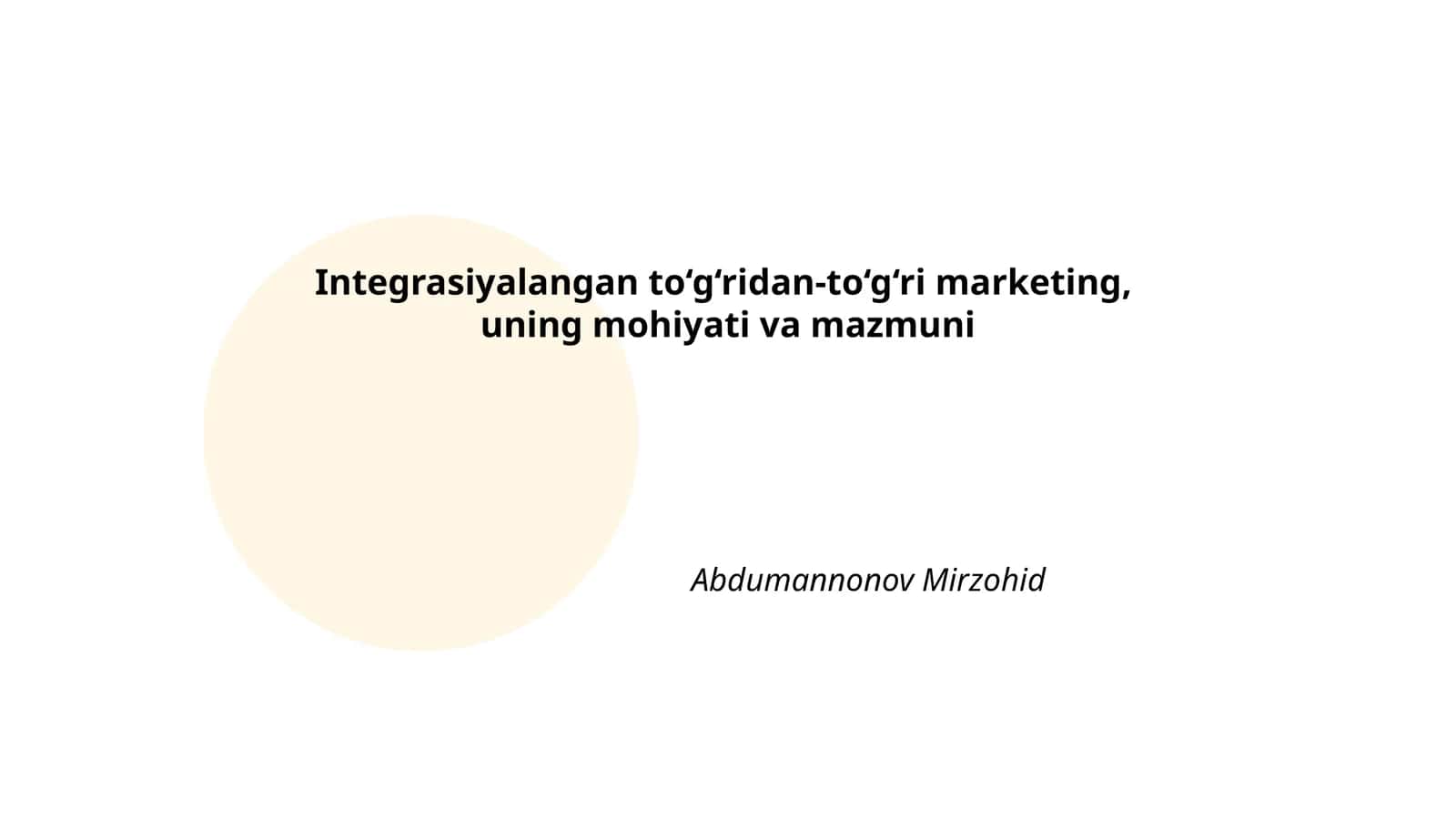 Integrasiyalangan to‘g‘ridan-to‘g‘ri marketing, uning mohiyati va mazmuni