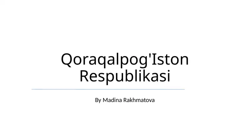 Qoraqalpog'Iston Respublikasi