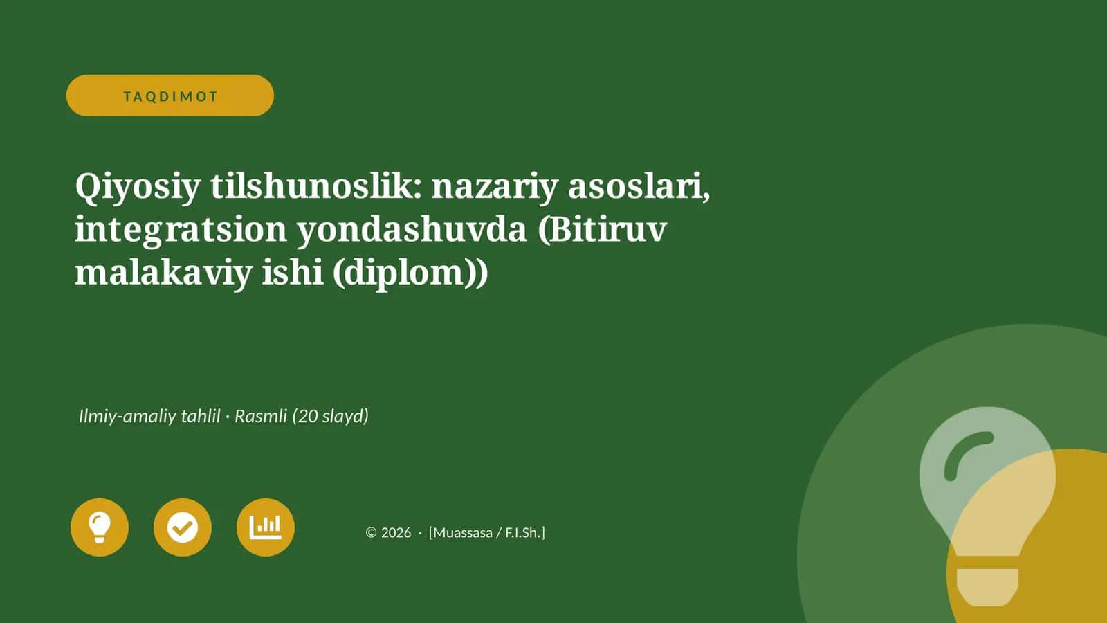 Qiyosiy tilshunoslik: nazariy asoslari, integratsion yondashuvda (Bitiruv malakaviy ishi)