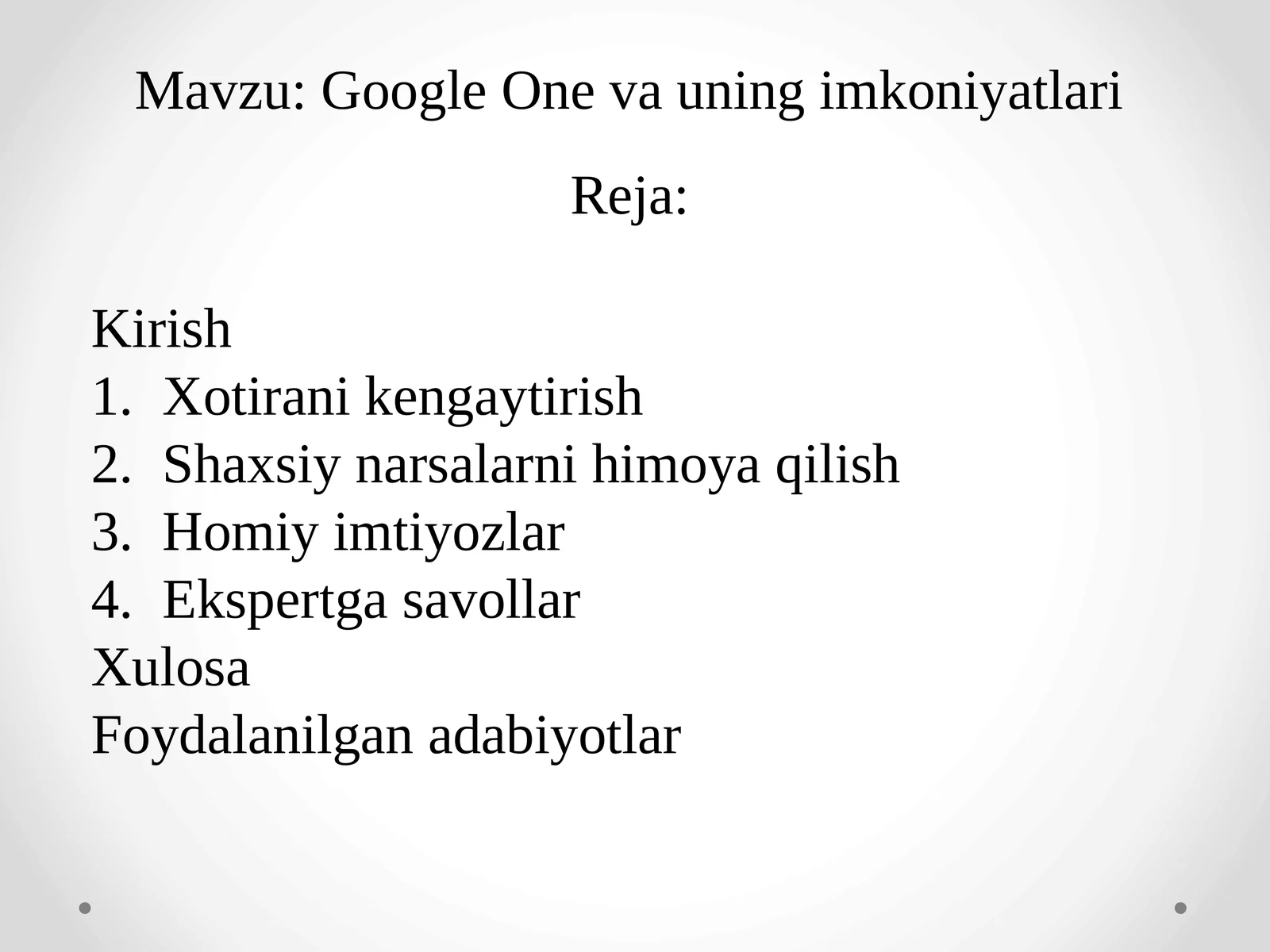 Google One va uning imkoniyatlari