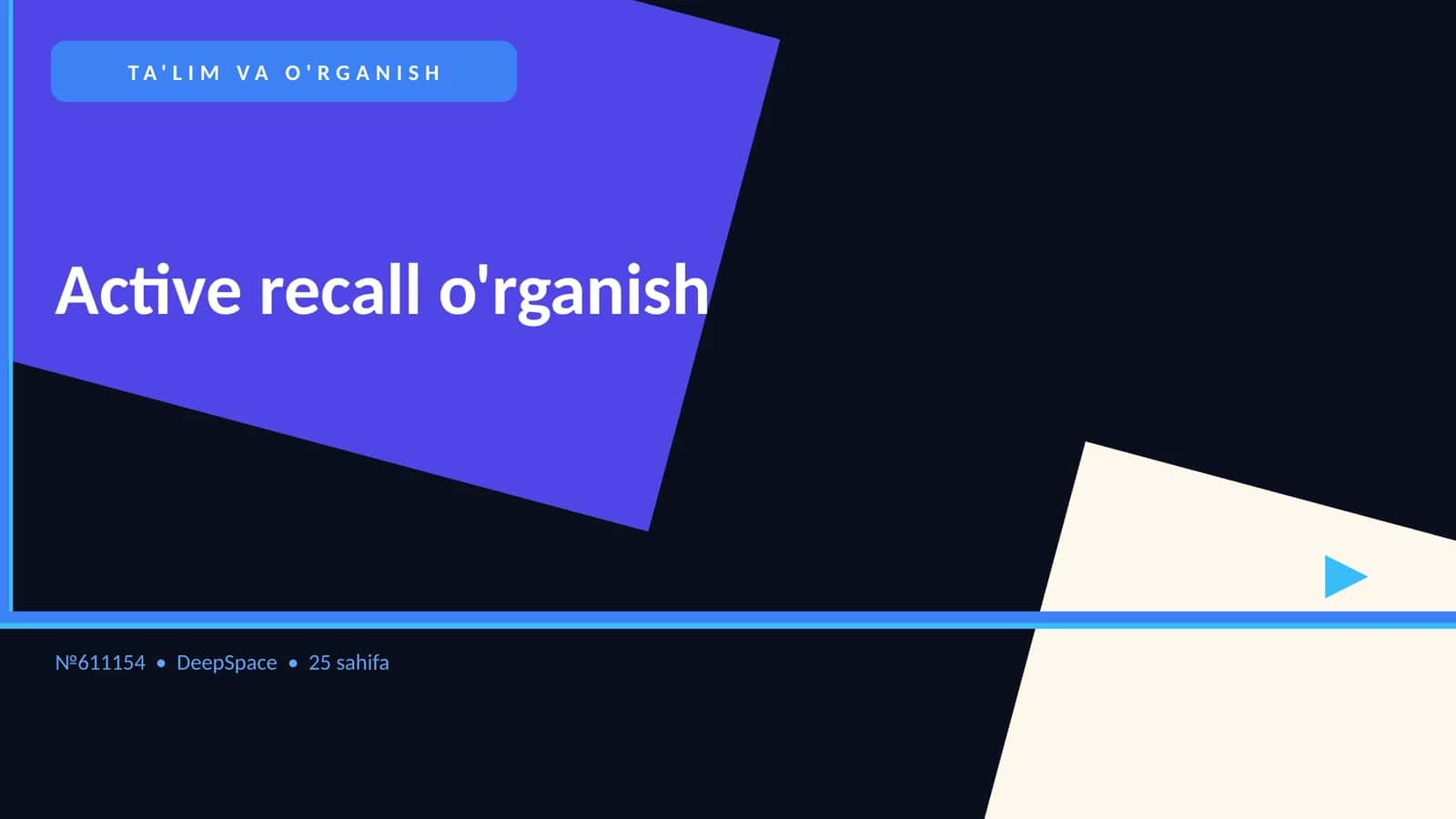 Active recall o'rganish