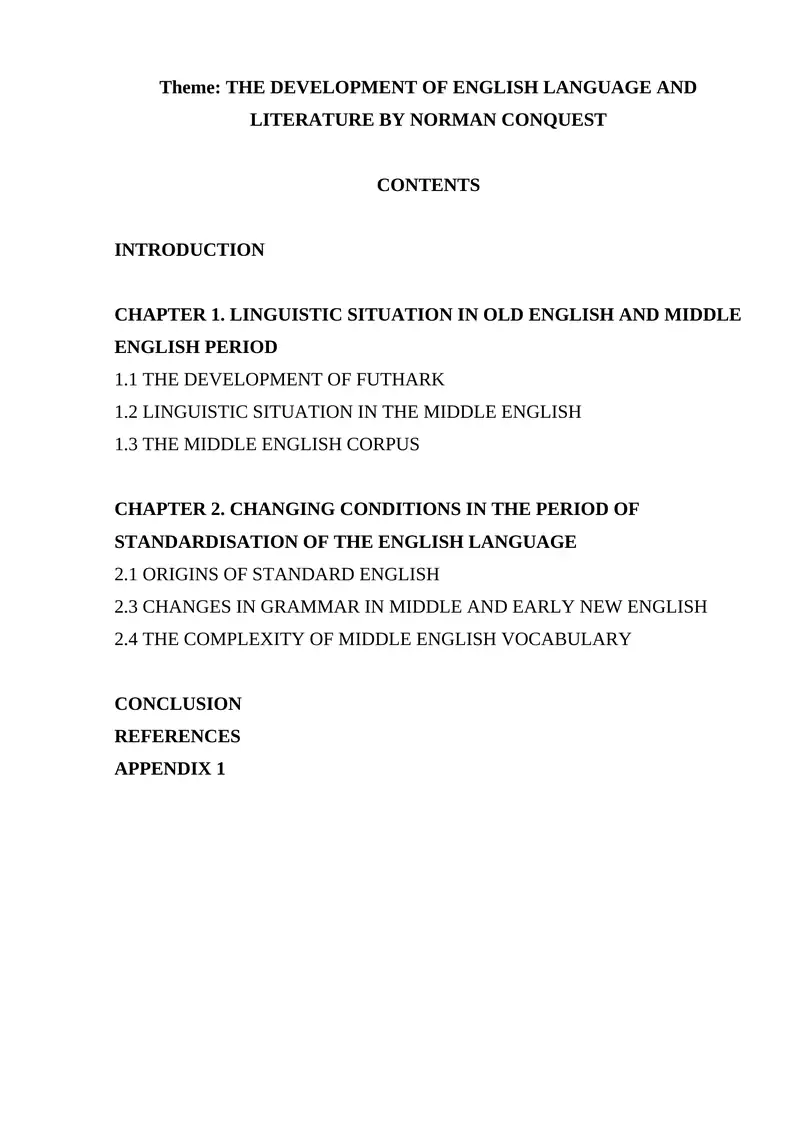 THE DEVELOPMENT OF ENGLISH LANGUAGE AND LITERATURE BY NORMAN CONQUEST