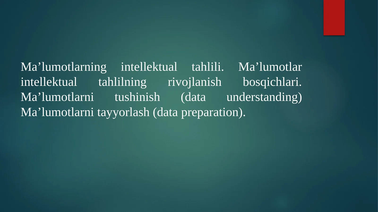 Ma’lumotlarning intellektual tahlili