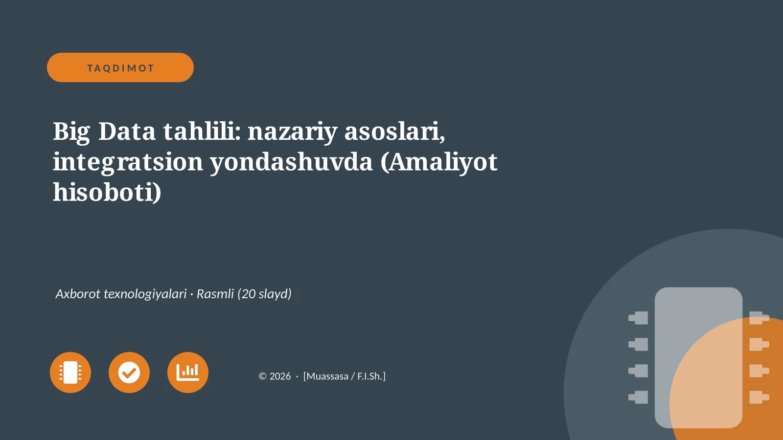 Big Data tahlili: nazariy asoslari, integratsion yondashuvda (Amaliyot hisoboti)