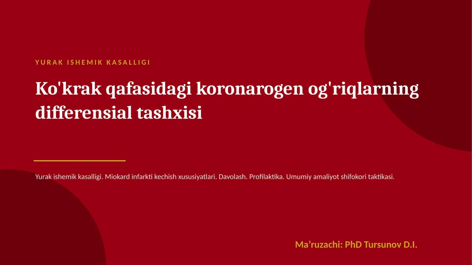 YURAK ISHEMIK KASALLIGI