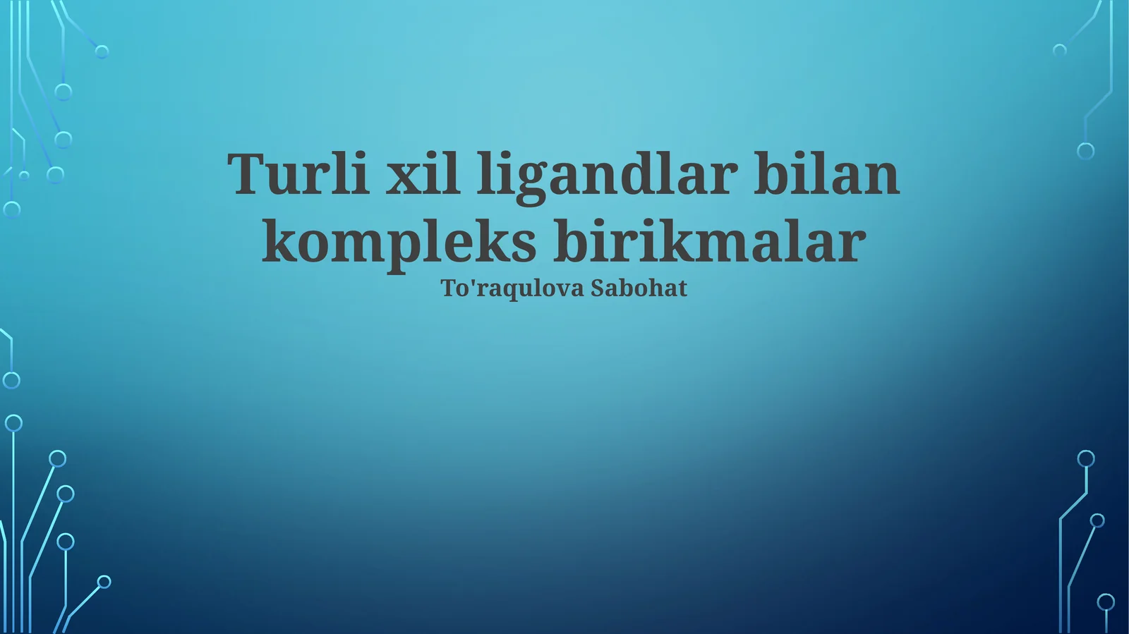 Turli xil ligandlar bilan kompleks birikmalar