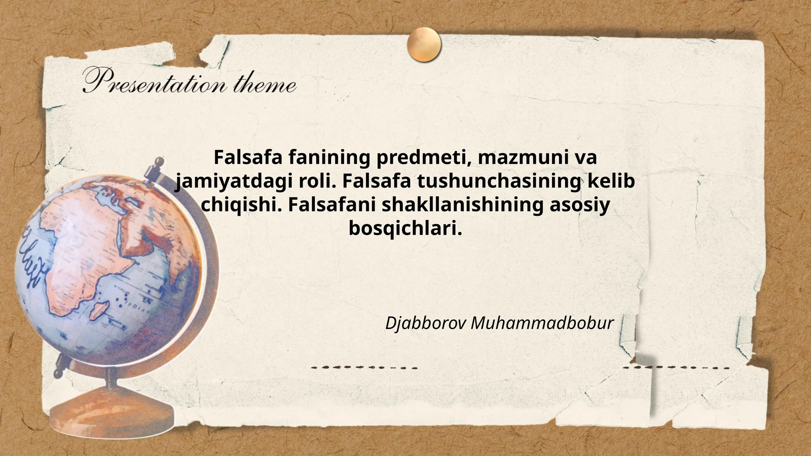 Falsafa fanining predmeti, mazmuni va jamiyatdagi roli