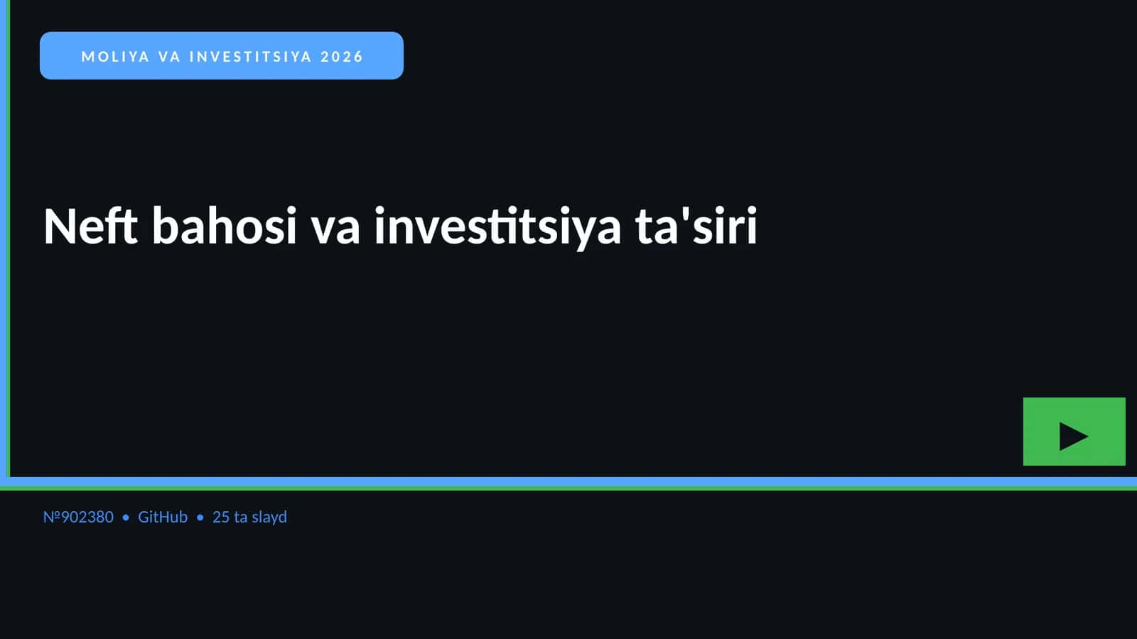 MOLIYA VA INVESTITSIYA 2026