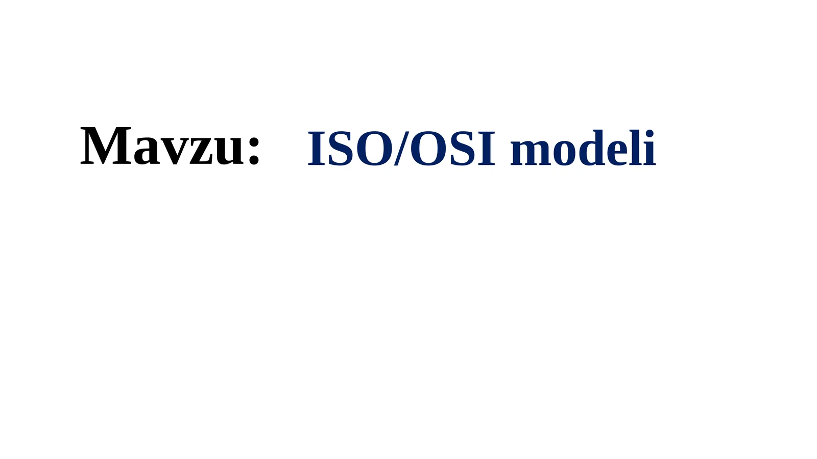ISO/OSI modeli