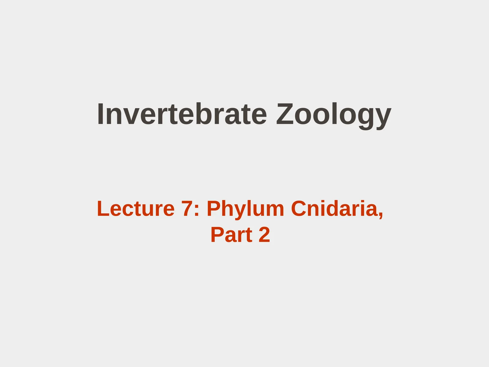Class Hydrozoa Lecture on Phylum Cnidaria
