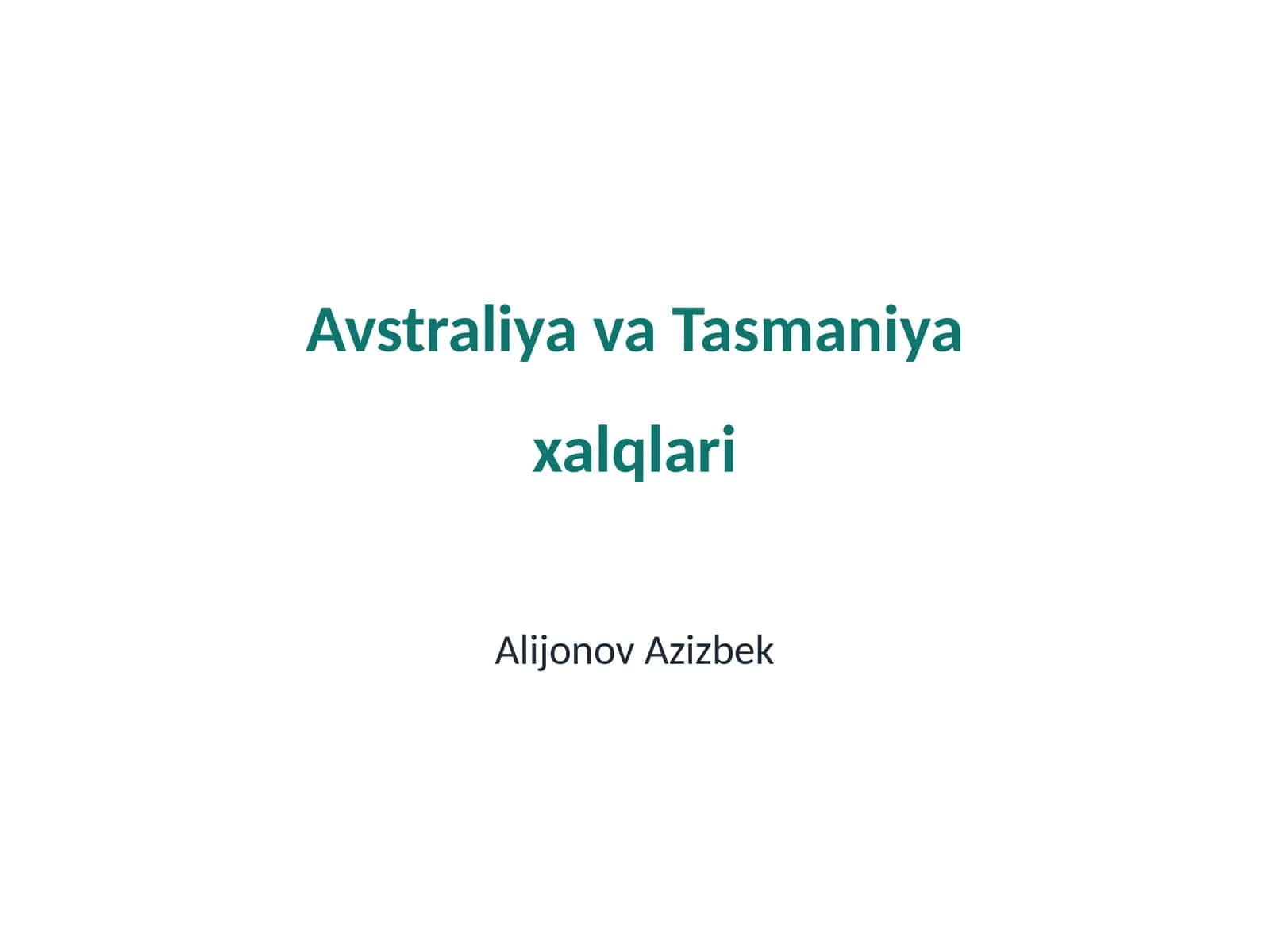Avstraliya va Tasmaniya xalqlari