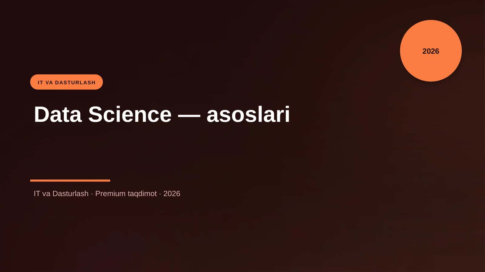 Data Science — asoslari