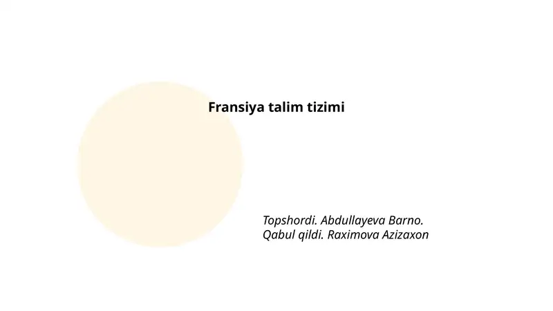 Fransiya talim tizimi