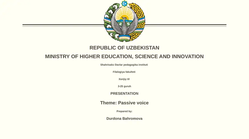 Passive voice