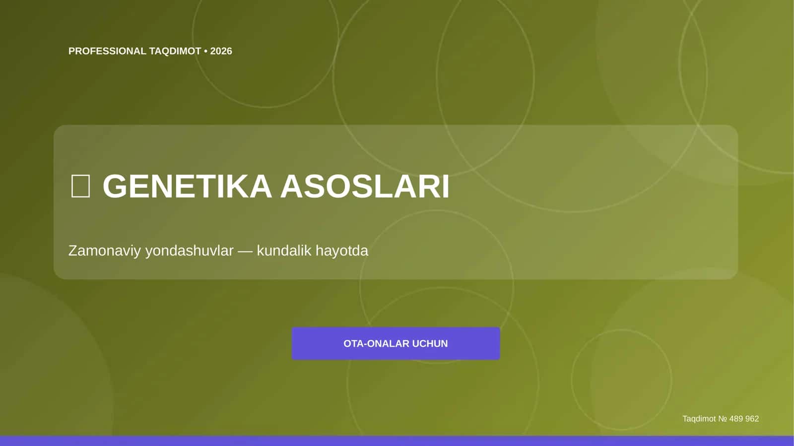 GENETIKA ASOSLARI