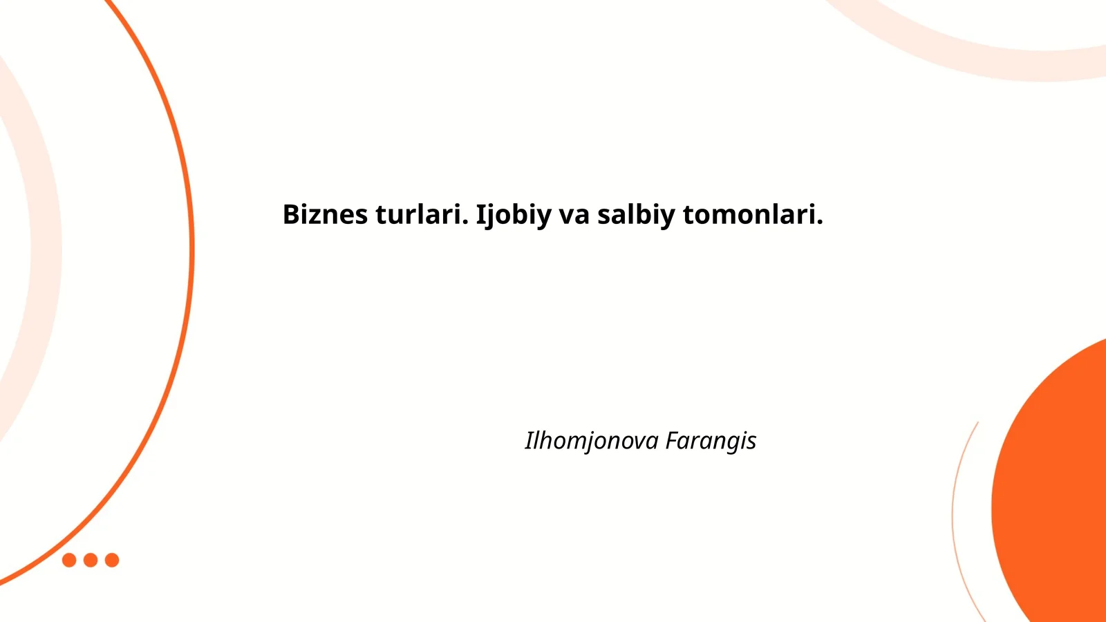 Yakka tartibdagi tadbirkorlik