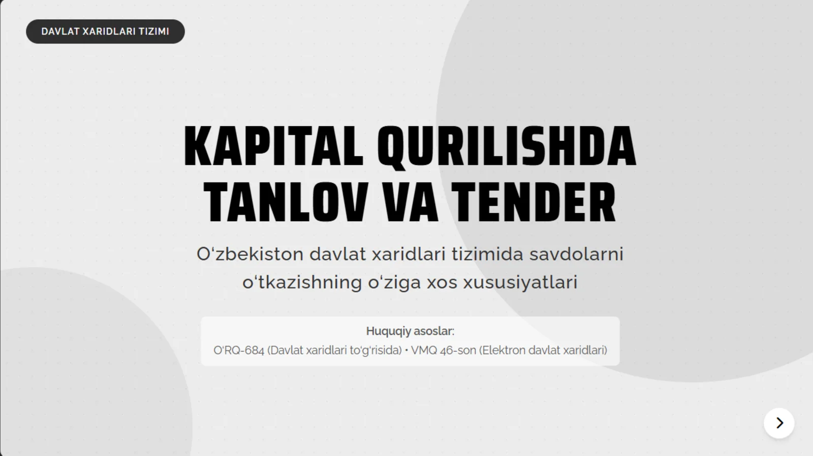Kapital qurilishda tanlov va tender savdolari