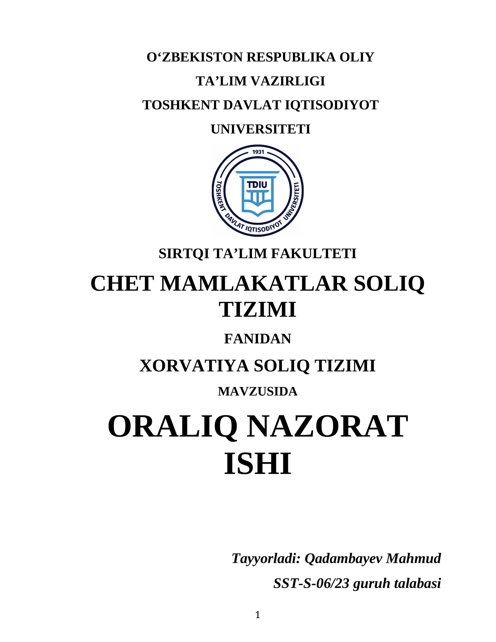 Xorvatiya Soliq Tizimi