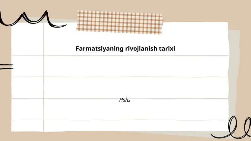 Farmatsiyaning rivojlanish tarixi