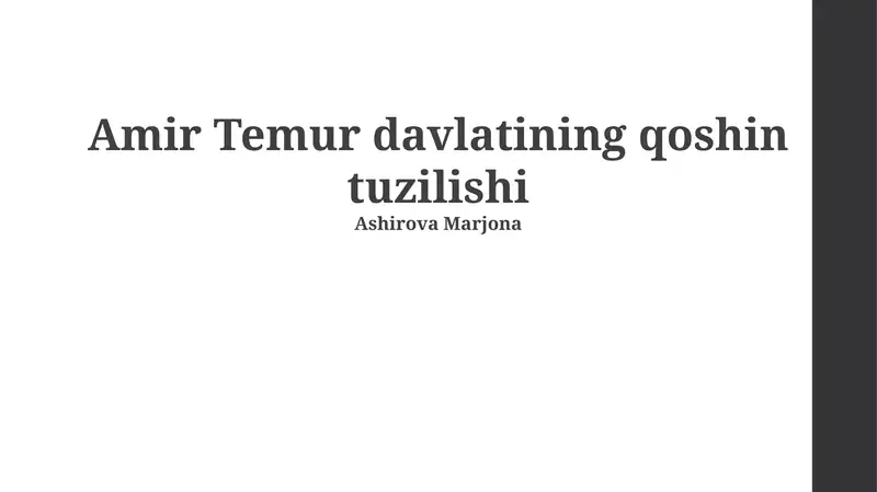 Amir Temur davlatining qoshin tuzilishi