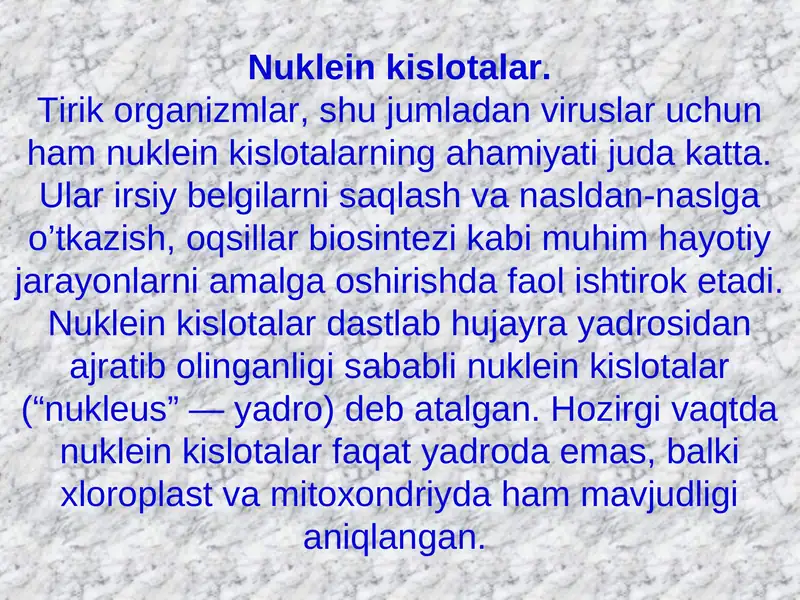 Nuklein kislotalar