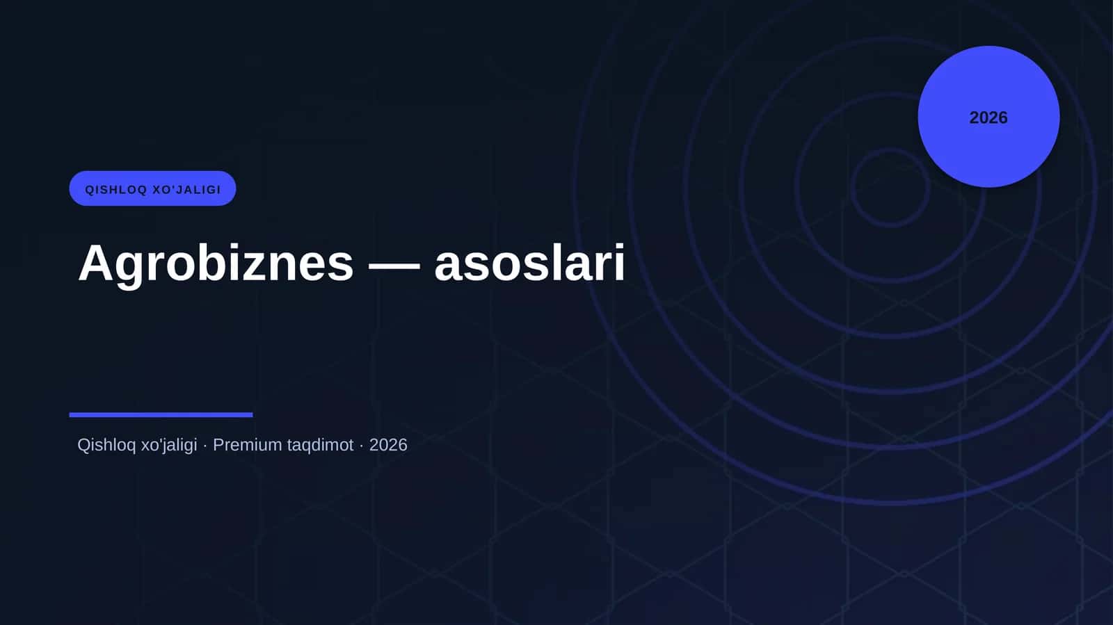 Agrobiznes — asoslari