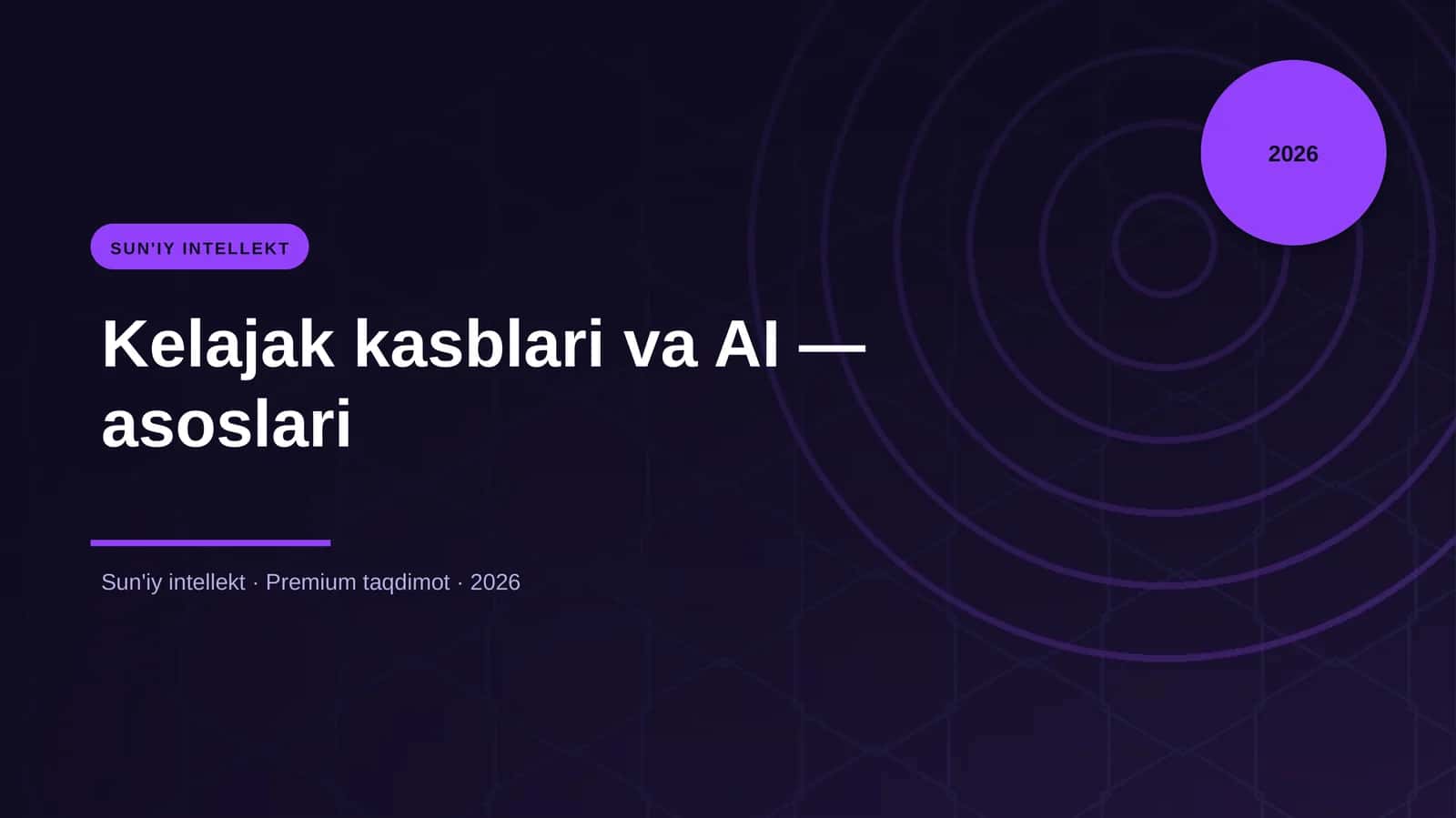 Kelajak kasblari va AI — asoslari