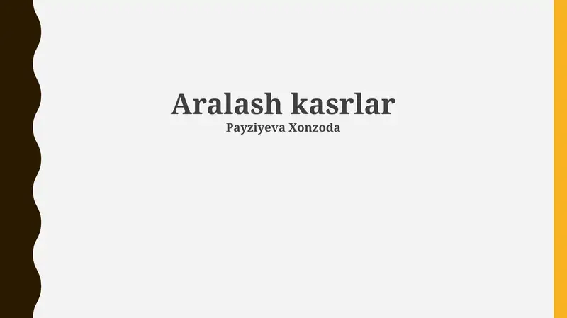 Aralash kasrlar