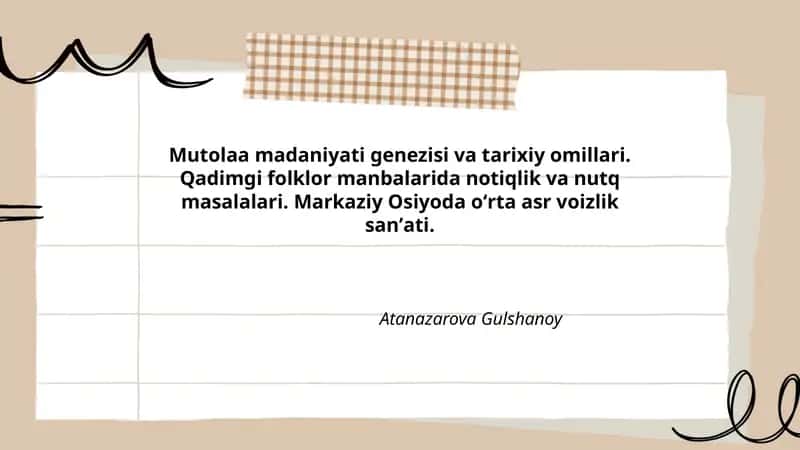 Mutolaa madaniyati genezisi va tarixiy omillari